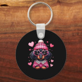 Women's Cute Dachshund Valentines Heart Dog Lover Sleutelhanger (Voorkant)