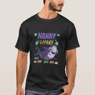 Womens Cute Kawaii Shark Nanny oma mama T-shirt
