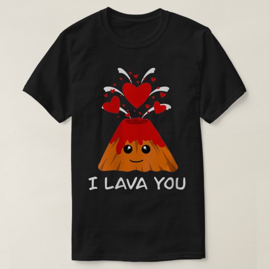 Womens Cute Lava Day Volcano Love Couple Valentijn T-shirt (Design voorkant)