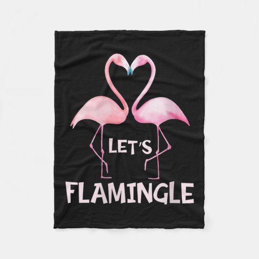 Womens Cute Let's Flamingle Nk Flamingo Summer Lov Fleece Deken (Voorkant)