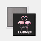 Womens Cute Let's Flamingle Nk Flamingo Summer Lov Magneet (Voorkant / Achterkant)