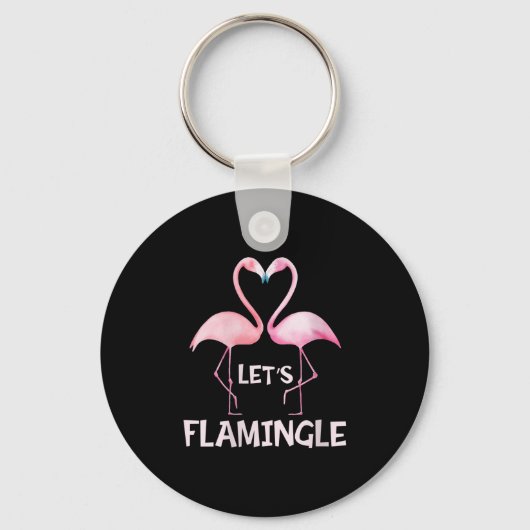 Womens Cute Let's Flamingle Nk Flamingo Summer Lov Sleutelhanger (Voorkant)