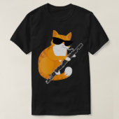 Womens Cute Music Cat Sunglazen Musical Instrumen T-shirt (Design voorkant)