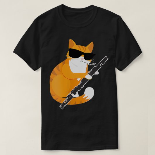 Womens Cute Music Cat Sunglazen Musical Instrumen T-shirt (Design voorkant)