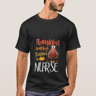 Womens Cute Nurse Turkey Doctor Thankful Blessed H T-shirt