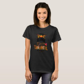 Womens Cute One Thankful Mamaw Messy Bun Fall Autu T-shirt (Voorkant volledig)