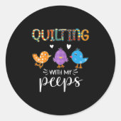 Womens Cute Quilting With My , Quilters Ronde Sticker (Voorkant)