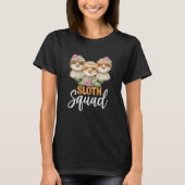 Womens Cute Sloth Squad   Retro 80s Style Matching T-shirt (Voorkant)