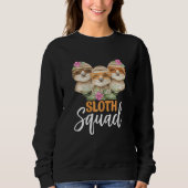 Womens Cute Sloth Squad   Retro 80s Style Matching Trui (Voorkant)
