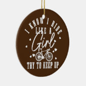 Womens Cycling Girl Funny Road Bike Bicycle Keramisch Ornament (Rechts)