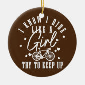 Womens Cycling Girl Funny Road Bike Bicycle Keramisch Ornament (Voorkant)