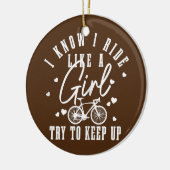 Womens Cycling Girl Funny Road Bike Bicycle Keramisch Ornament (Links)