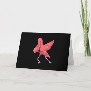 Womens Dabbing Flamingo Bird Cute Flamingo Pink Bedankkaart