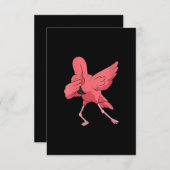 Womens Dabbing Flamingo Bird Cute Flamingo Pink Informatiekaartje (Voorkant / Achterkant)