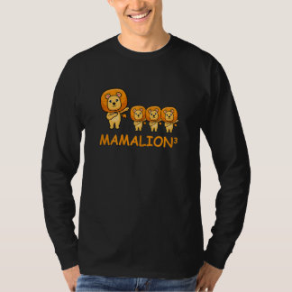 Womens Dabbing Mamalion Lion Mom of Triplets T-shirt
