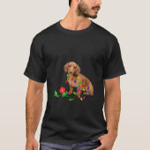 Womens Dachshund Art Dog Lover Christmas Doxi Ligh T-shirt (Voorkant)