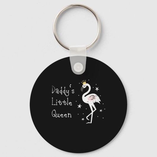 Womens Daddys Little Queen Cute Flamingo Sleutelhanger (Voorkant)