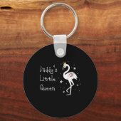 Womens Daddys Little Queen Cute Flamingo Sleutelhanger (Voorkant)