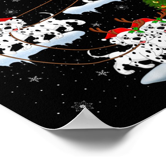 Womens Dalmatian Dog Santa Sleigh Flying Funny Mag Poster (Hoek)