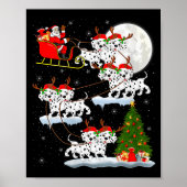 Womens Dalmatian Dog Santa Sleigh Flying Funny Mag Poster (Voorkant)