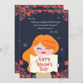 Women's Day Cutie Greeting Card Feestdagenkaart (Voorkant / Achterkant)