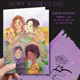 Women's Day Purple Watercolor Card | Give to Gain Feestdagen Kaart