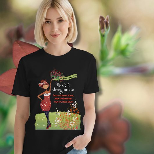 Women's Day Red Polka Dot Strong Women T-Shirt