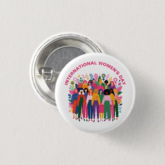Women's Day Unity 8 maart Ronde Button 3,2 Cm (Voorkant /achterkant)