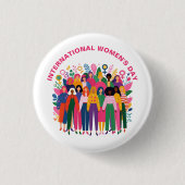 Women's Day Unity 8 maart Ronde Button 3,2 Cm (Voorkant)