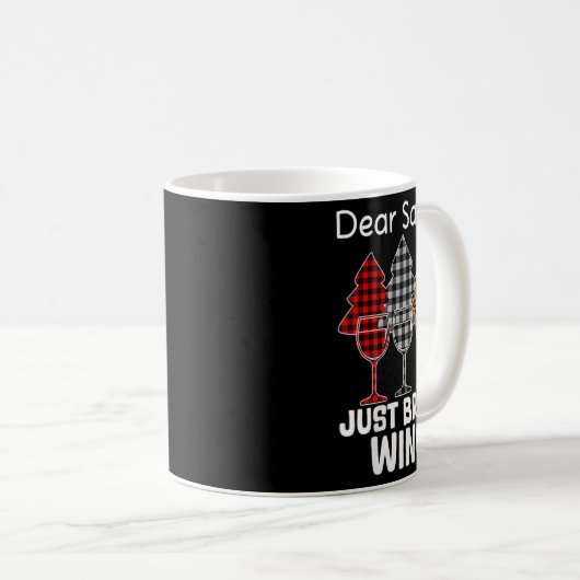 Womens Dear Santa Just Bring Wine Christmas Wine H Koffiemok (Voorkant rechts)