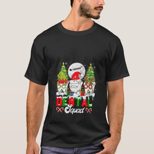 Womens Dental Squad Xmas Three Santa Elf Reindeer  T-shirt (Voorkant)