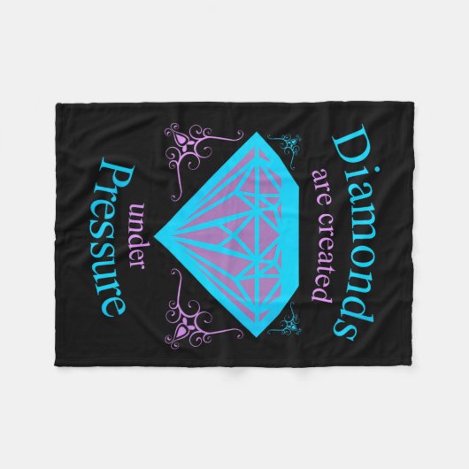 Womens Diamonds Are D Under Pressure - Motivationa Fleece Deken (Voorkant (Horizontaal))
