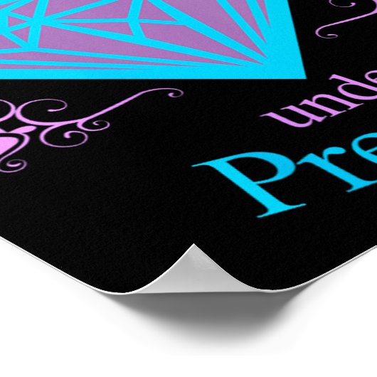 Womens Diamonds Are D Under Pressure - Motivationa Poster (Hoek)