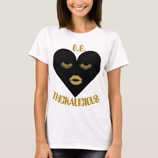 Womens Dickalicious BL Heart White T-shirt (Voorkant)