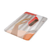 Womens die de wekker in de hand drukken badmat (Gekanteld)