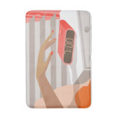 Womens die de wekker in de hand drukken badmat (Voorkant Verticaal)