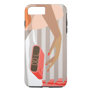 Womens die de wekker in de hand drukken 	iPhone 8/7 plus hoesje