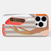 Womens die de wekker in de hand drukken Case-Mate iPhone case (Achterkant (horizontaal))