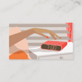 Womens die de wekker in de hand drukken contactkaartje (Achterkant)