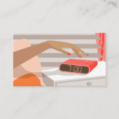 Womens die de wekker in de hand drukken contactkaartje (Voorkant)