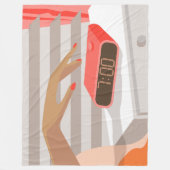 Womens die de wekker in de hand drukken fleece deken (Voorkant)