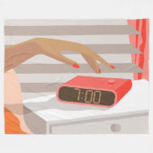 Womens die de wekker in de hand drukken fleece deken (Voorkant (Horizontaal))