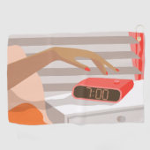 Womens die de wekker in de hand drukken golfhanddoek (Horizontaal)