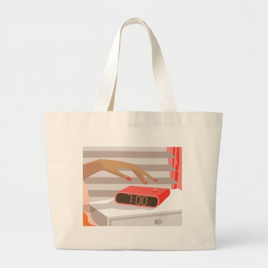 Womens die de wekker in de hand drukken grote tote bag (Voorkant)