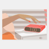 Womens die de wekker in de hand drukken inpakpapier vel (Voorkant 3)