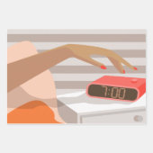 Womens die de wekker in de hand drukken inpakpapier vel (Voorkant 2)