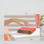 Womens die de wekker in de hand drukken kaart (Staand voorkant)