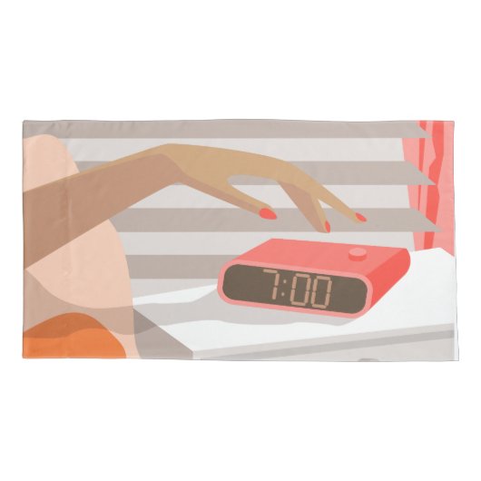 Womens die de wekker in de hand drukken kussensloop (Achterkant)