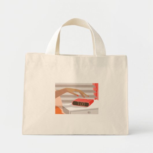 Womens die de wekker in de hand drukken mini tote bag (Voorkant)