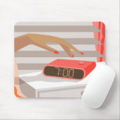 Womens die de wekker in de hand drukken muismat (Met muis)